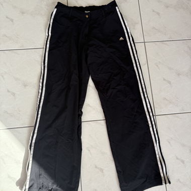 Black Adidas Track Pants with Stripes
