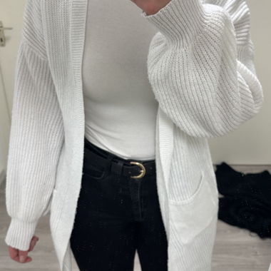 Weisser Strick-Cardigan