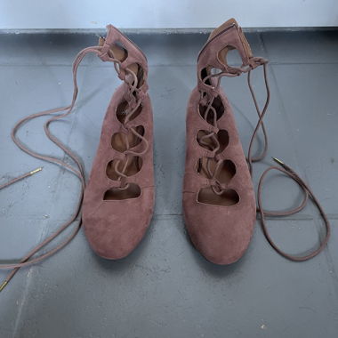 Schnür-Ballerinas braun - neu - 36