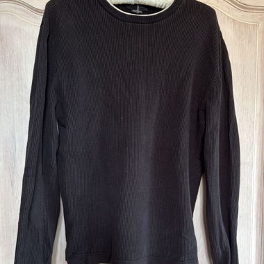 Black Ribbed Knit Sweater
