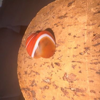 Plug en pierre (agate rubanée rouge) 16 mm