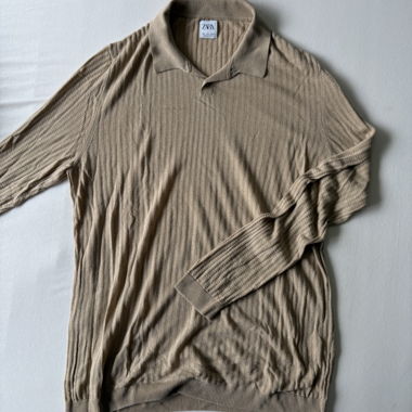 Zara ribbed polo sweater