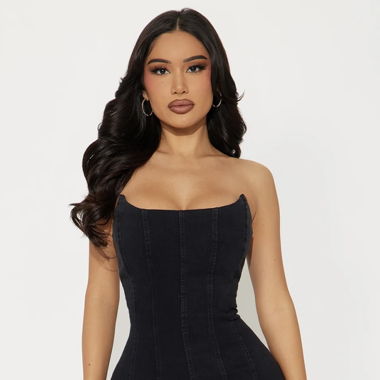 Denim Mini Dress FASHIONNOVA