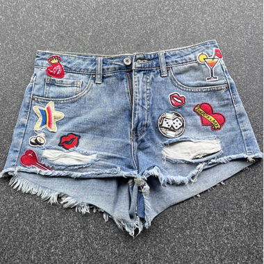 Jeans Shorts with Patches
