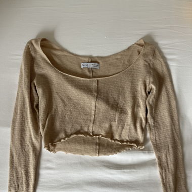 Crop top transparent beige