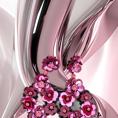 Boucles d'oreilles roses florales