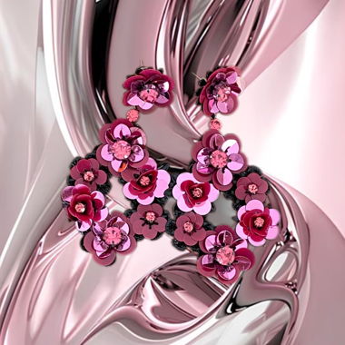 Floral pink earrings 