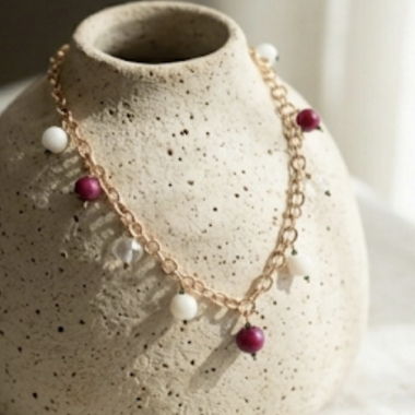 Statement-Kette mit Perlen