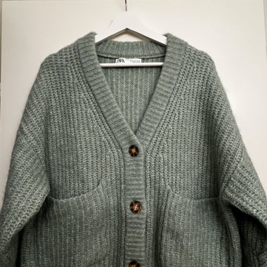 Cardigan Verde in Maglia Zara