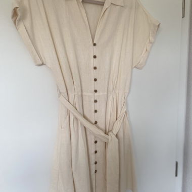 Vestito di lino ZARA beige, taglia M