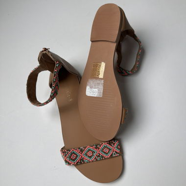 Beaded ankle strap sandals