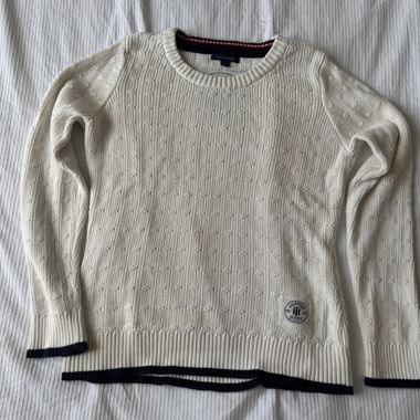 Maglione Tommy Hilfiger lavorazione a trecce crema L