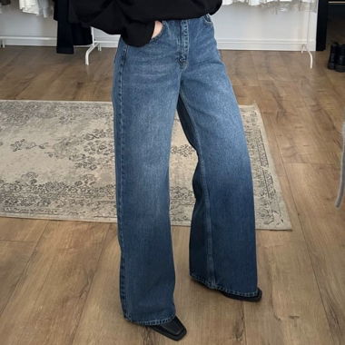 Wide-Leg Denim Jeans
