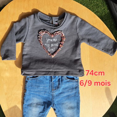 Ensemble Pull Zara Pantalon bébé fille 74cm 6-9m