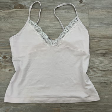 Pink lace camisole top