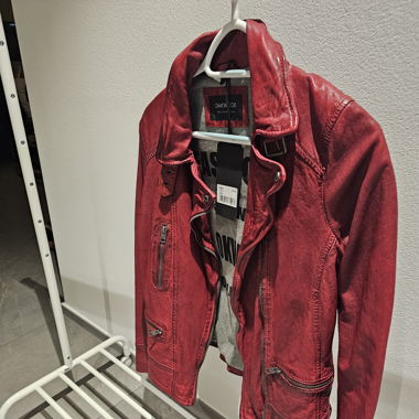 Lederjacke rot/bordeaux 