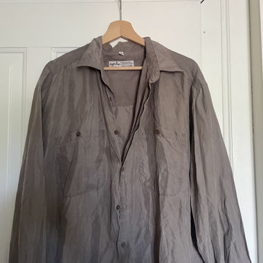 Brown Grey Silk Shirt