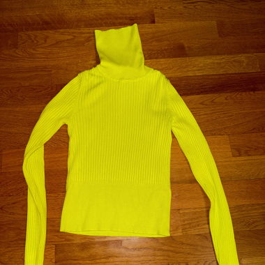 Maglione collo alto Zara verde giallo
