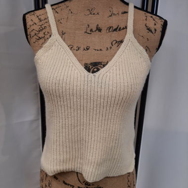 Top in maglia crema M