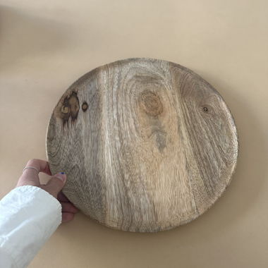 Runde Servierplatte aus Holz