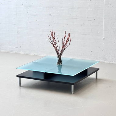 Postmoderner Couchtisch mit Glasplatte, 1990er 
