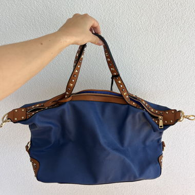 Blue Stud Handbag