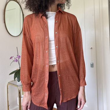 Orange schimmerndes Hemd