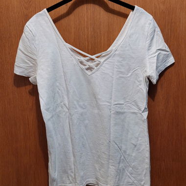 White Women’s T-Shirt with Neckline
