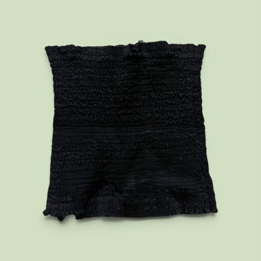 Top a fascia nero arricciato