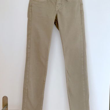 Pantalone jeans dritto verde-grigio