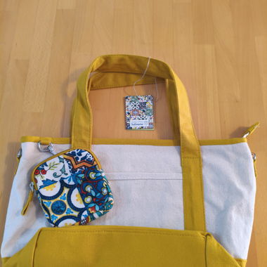 Borsa Carpisa in tela gialla con pochette
