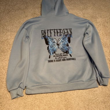 Light Blue Hooded Sweatshirt