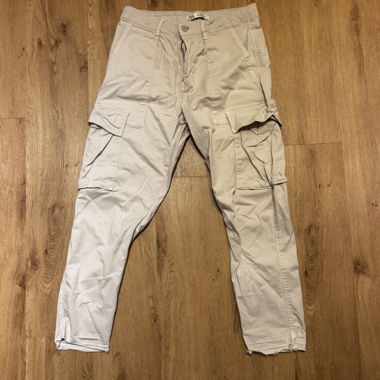 Beige Zara Cargo Pants