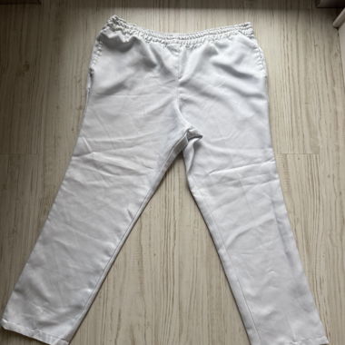 Pantalon blanc, taille élastique, pantalon d’été