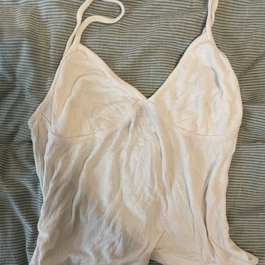 Brandy Melville weisses geripptes Top mit Trägern