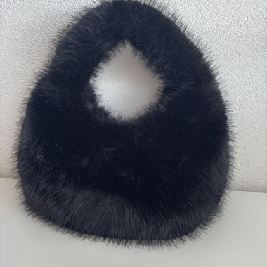 Fluffy black handbag