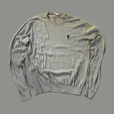 Light grey U.S. Polo Assn. fine knit jumper