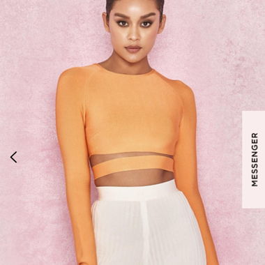 Haut court orange House of CB, taille S