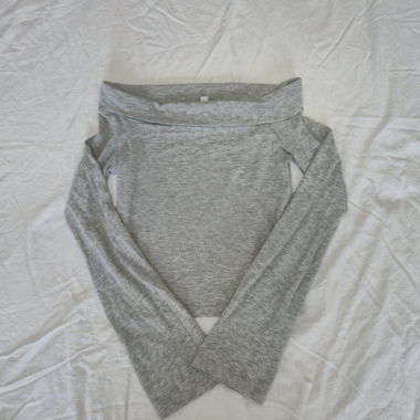 Subdued Langarmshirt Off-Shoulder, Grau S