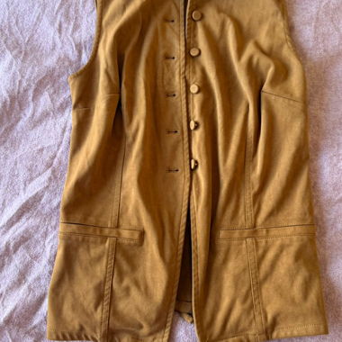Tan sleeveless button vest