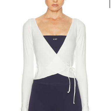 Top Ballet 437 enveloppant blanc