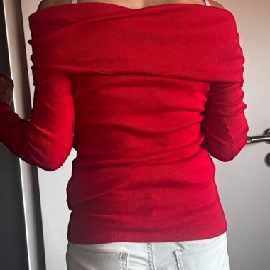 Rotes Bardot-Top