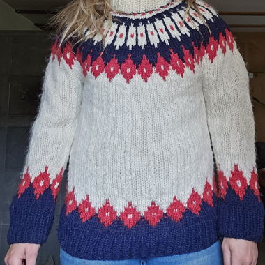 Maglione di lana con motivo norvegese