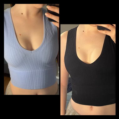 Top (lot de 2 noir/bleu clair)