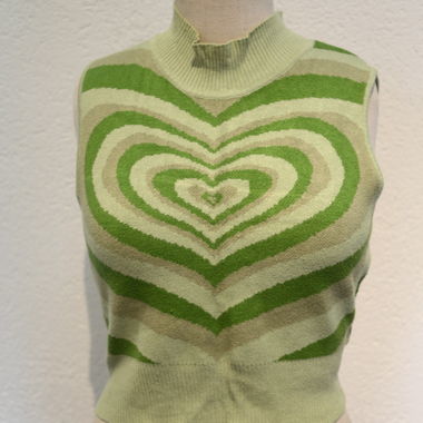 Scandy Green Heart Knit Top