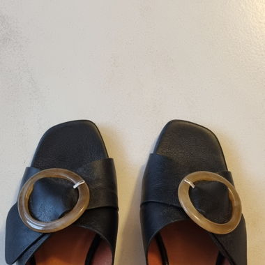 Sandals Size 37, Leather, Black