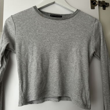 Gestreiftes Langarm Crop-Shirt