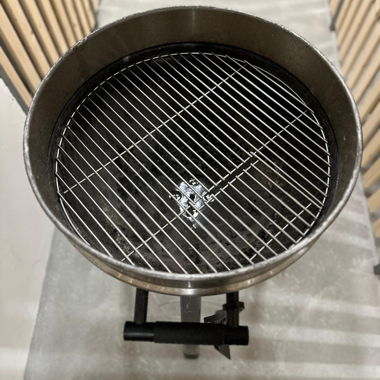 Garden grill with coal
