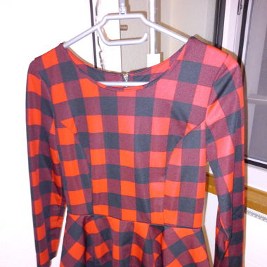 Red and black checkered top