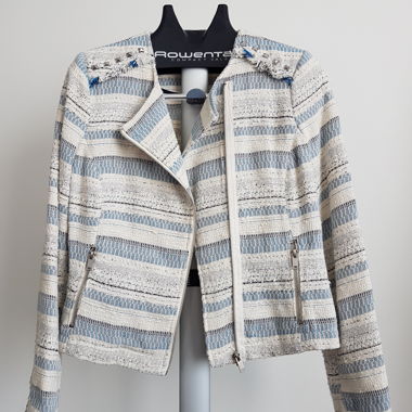 Kurzblaser Creme/Hellblau